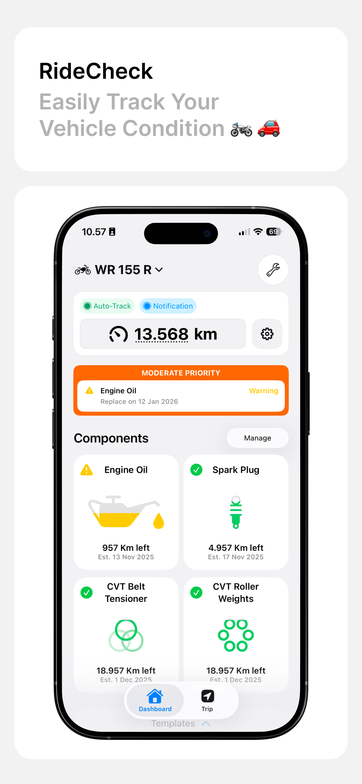 Dashboard & Mileage Tracking